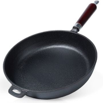 Northix Tava od lijevanog željeza 28 cm s drvenom ručkom