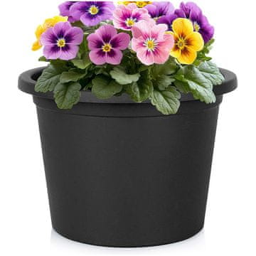 Northix Plastična vrtna posuda, crna, okrugla, 27,5 cm