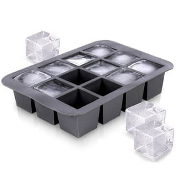 Northix Veliki silikonski kalup za led za 12 kvadratnih kockica leda