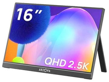 Arzopa Prijenosni monitor 16.0'' (41 cm) QHD IPS 60Hz, mHDMI, USB-C, zvučnici, ARZOPA Z1RC