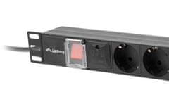 Lanberg Lanberg PDU Rack napojna letva 1U 10A 7x Schuko 2m crna