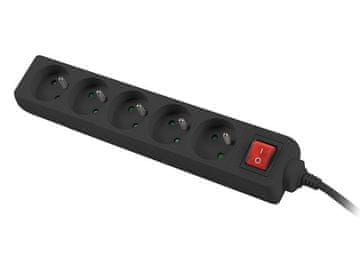 Lanberg Lanberg PS-1002 razdjelnik napajanja 3m, 5 utičnica, crni