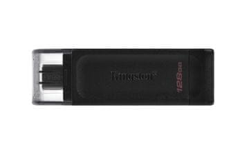 slomart Kingston DataTraveler DT70 USB-C stick 128GB, USB 3.2 Gen 1, crni
