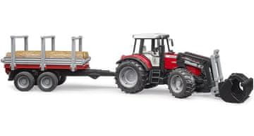 Bruder BRUDER Traktor Massey Ferguson s prednjom utovarivačem i prikolicom, 1:16