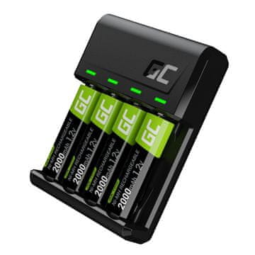Green Cell Green Cell VitalCharger punjač + 4x AA 2000mAh baterije