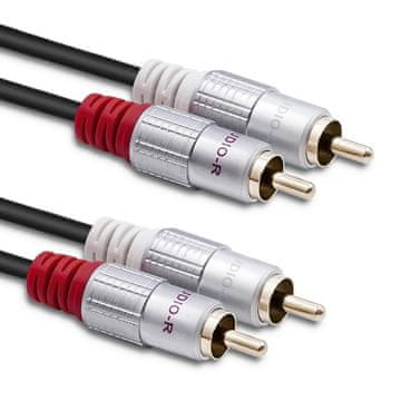 Qoltec Qoltec 51701 audio/video kabel 2x RCA muški / 2x RCA muški, 2m, crni