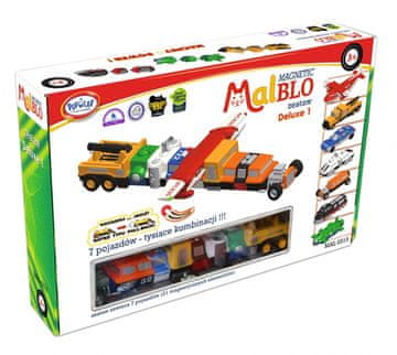 slomart Malik Malblo Pojazdy Deluxe 1 magnetne kocke, komplet vozila