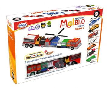slomart Malik Malblo Pojazdy Deluxe 2 magnetne kocke, komplet vozila