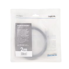 LogiLink DisplayPort kabel DP/M do DP/M 2m, 8K/60 Hz, aluminijski