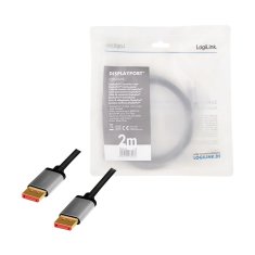 LogiLink DisplayPort kabel DP/M do DP/M 2m, 8K/60 Hz, aluminijski