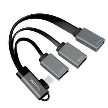 slomart LogiLink UA0243 USB 3.2 Gen 1 Type-C hub, 3x USB-A, 0.15m