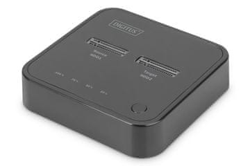 slomart Digitus DA-71001 Dual M.2 NVMe SSD Docking Station s kloniranjem, USB-C, crna
