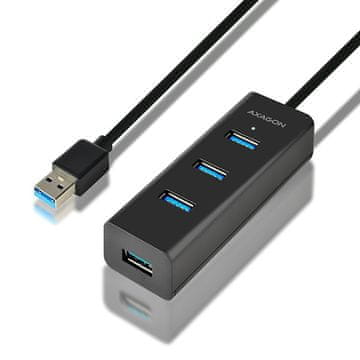 slomart AXAGON HUE-S2BL USB 3.2 Gen 1 Hub, 4-portni, 1.2m kabel