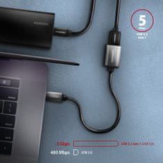 AXAGON AXAGON RUCM-AFAC Kabel adapter USB-C (M) -> USB-A (Ž) 0.2m, 3A, ALU