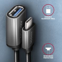 AXAGON AXAGON RUCM-AFAC Kabel adapter USB-C (M) -> USB-A (Ž) 0.2m, 3A, ALU