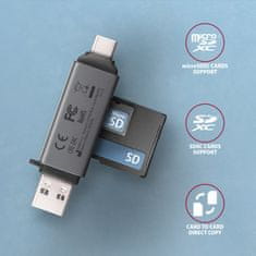 AXAGON AXAGON CRE-DAC vanjski čitač kartica USB 3.2 Gen 1 Type-C + Type-A