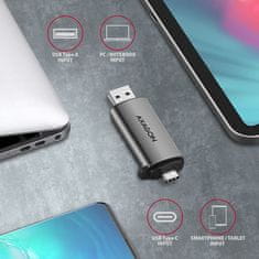 AXAGON AXAGON CRE-SAC Vanjski čitač kartica USB 3.2 Gen 1 Type-C + Type-A