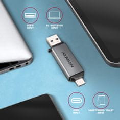 AXAGON AXAGON CRE-DAC vanjski čitač kartica USB 3.2 Gen 1 Type-C + Type-A