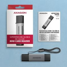 AXAGON AXAGON CRE-DAC vanjski čitač kartica USB 3.2 Gen 1 Type-C + Type-A