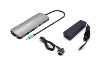I-TEC i-tec USB-C Metal Nano Docking Station, 100W PD + punjač
