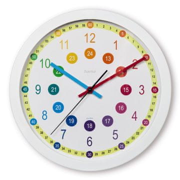 Hama Hama Easy Learning SAL zidni sat 30cm, bijela/višebojna
