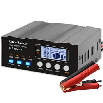 Qoltec Qoltec 524917 Pametni punjač akumulatora 12V/24V s LCD-om i funkcijom popravka