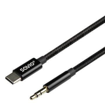 SAVIO Savio CL-188 kabel USB-C na 3.5mm mini-Jack, 2m, crni