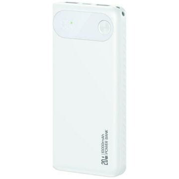 USAMS USAMS PB80 Power Bank 10000mAh 20W PD, 2xUSB-A + USB-C, bijela
