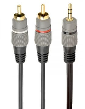 Gembird Gembird kabel stereo minijack 3.5mm na 2xRCA, 2.5m, pozlaćeni