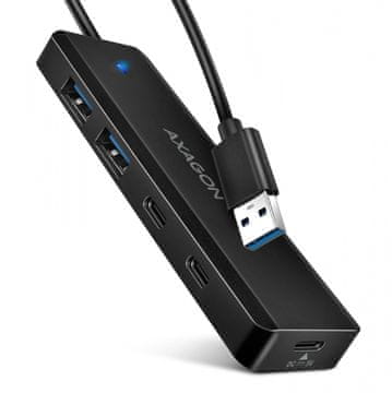 AXAGON AXAGON HUE-C2A USB hub, 4-portni, 2x USB-A, 2x USB-C, 5Gbps