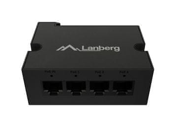 Lanberg Lanberg DIN-GE4-BT-90W mrežni prekidač, 4x 1Gbps PoE, DIN šina