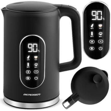 Northix Berdsen BD-712 električno kuhalo za vodu 1,7 l, crno-srebrno