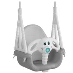 Northix Ricokids Elephant 3u1 ljuljačka s kantom, siva i bijela