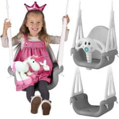 Northix Ricokids Elephant 3u1 ljuljačka s kantom, siva i bijela