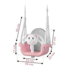 Northix Ricokids 3u1 ljuljačka s medvjedićem, roza