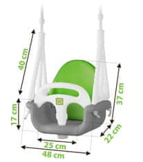 Northix Ricokids Elephant 3u1 ljuljačka s kantom, siva i zelena