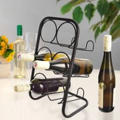 Northix Elegantni stalak za vino od crnog metala za 6 boca