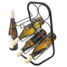 Northix Elegantni stalak za vino od crnog metala za 6 boca