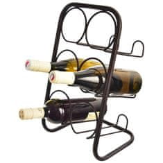 Northix Elegantni stalak za vino od crnog metala za 6 boca