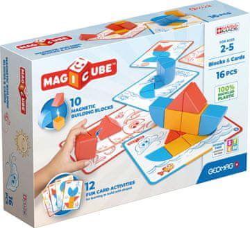 Northix Geomag Magicube građevinski blokovi i kartice 16 komada