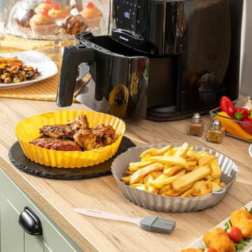 Northix Silikonske košare s četkom za friteze na vrući zrak Mollicon InnovaGoods 2 komada