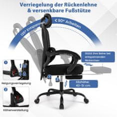 Northix Ergonomska uredska stolica s osloncem za noge i podesivim naslonom