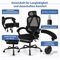 Northix Ergonomska uredska stolica s osloncem za noge i podesivim naslonom