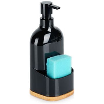 Northix Dozator deterdženta za posuđe s držačem spužve, crni, 500 ml