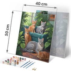 Northix Slikanje po brojevima 40x50 cm Massido mačke