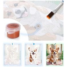 Northix Slikanje po brojevima 40x50 cm Massido Corgi pas