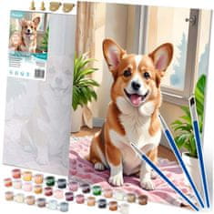 Northix Slikanje po brojevima 40x50 cm Massido Corgi pas