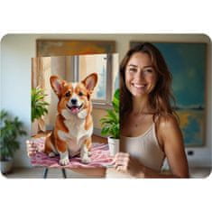 Northix Slikanje po brojevima 40x50 cm Massido Corgi pas