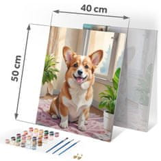 Northix Slikanje po brojevima 40x50 cm Massido Corgi pas