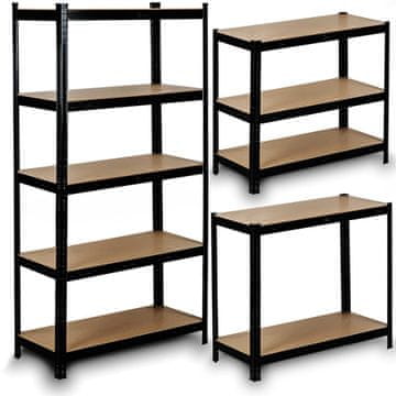 Northix Crna metalna polica za odlaganje, 150 x 75 x 30 cm, Humberg HR-811